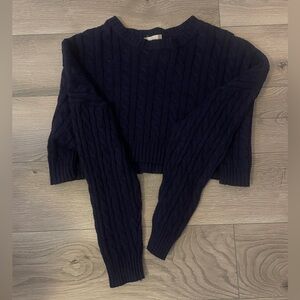 Altar’d State Navy Cable Knit Women's Sweater